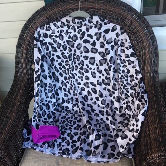Lane Bryant Leopard Top LS 24 - Picture 5 of 6